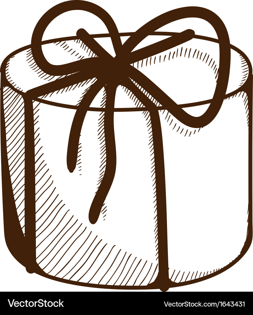 Present box with ribbon and bow Vector Image