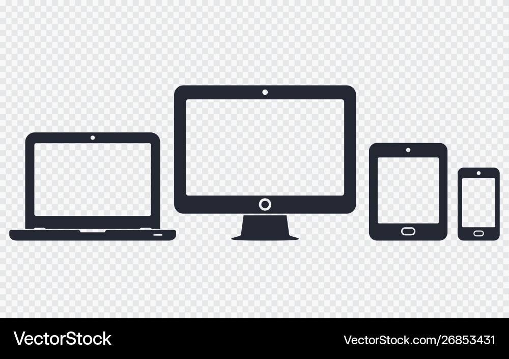 Responsive digital device icons set Responsive digital device icons set vector image