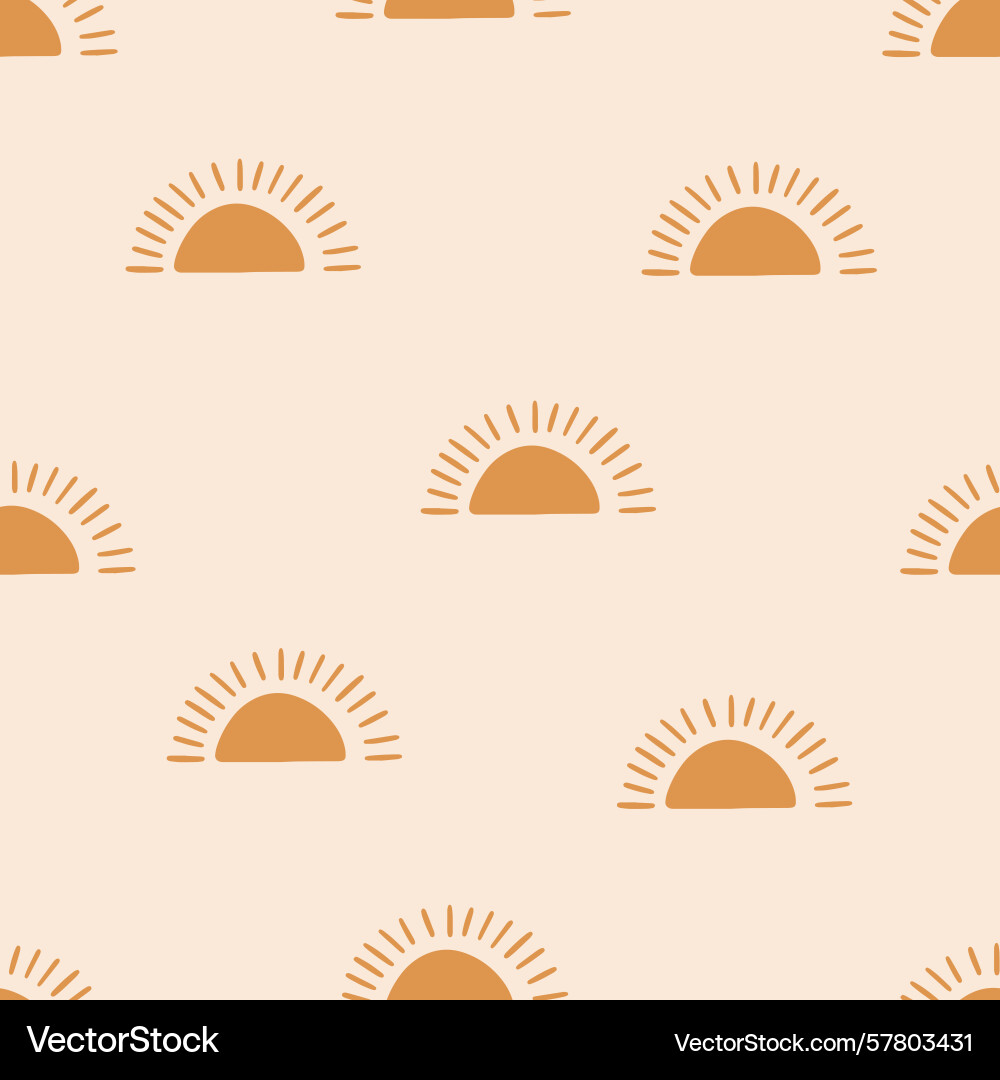 Seamless pattern with bright suns on a light Vector Image