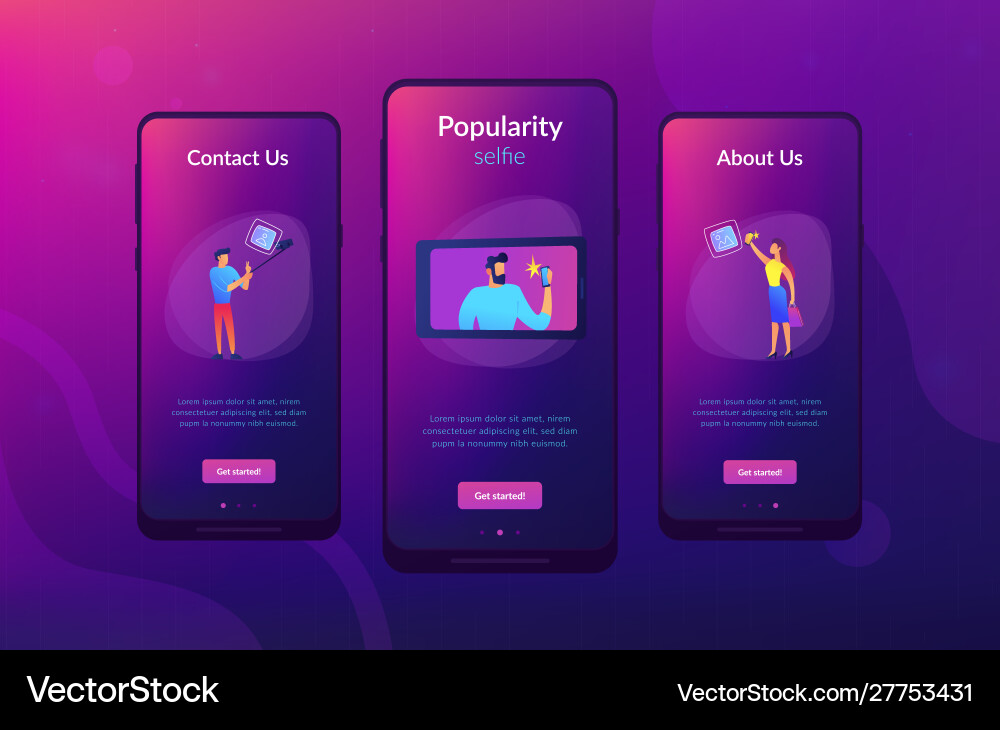 Selfie app interface template Selfie app interface template vector image