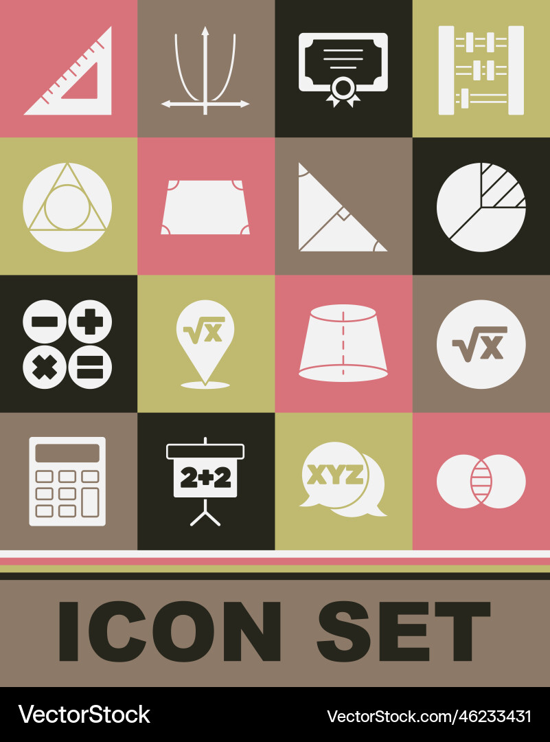 Set mathematics sets a and b square root of x Set mathematics sets a and b square root of x Vector Image