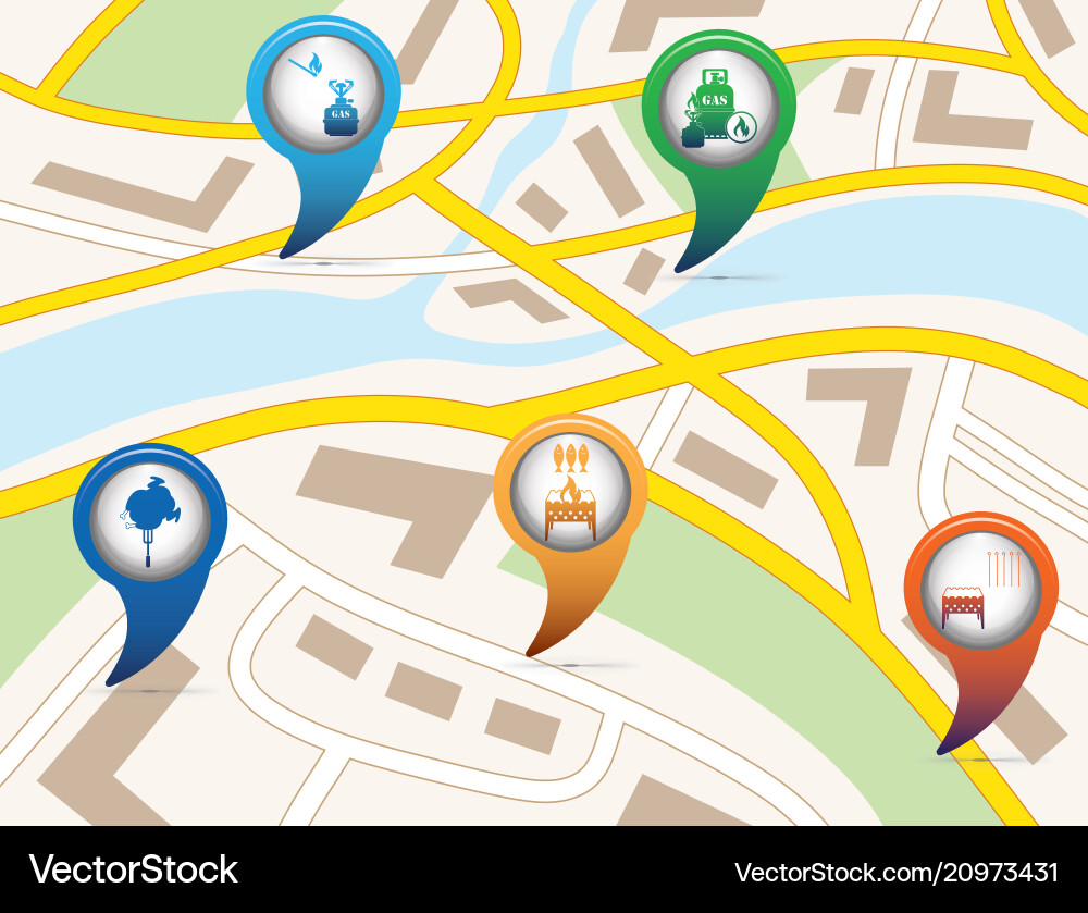 Set of tourism service map pointers Vector Image