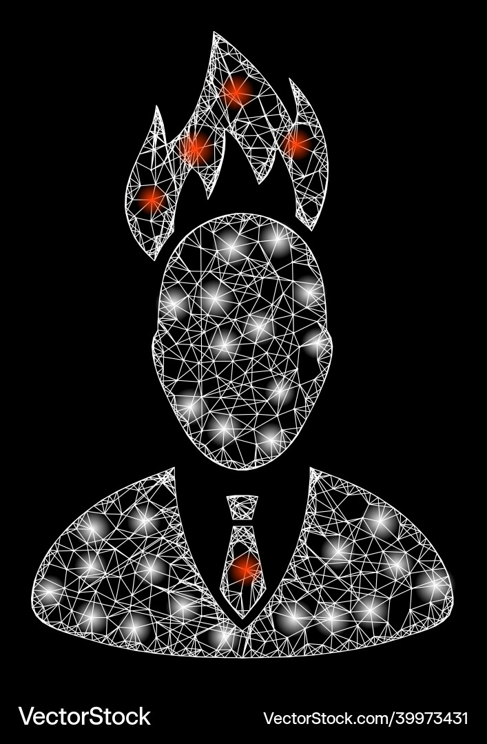 Shiny net mesh fired boss with lightspots Vector Image
