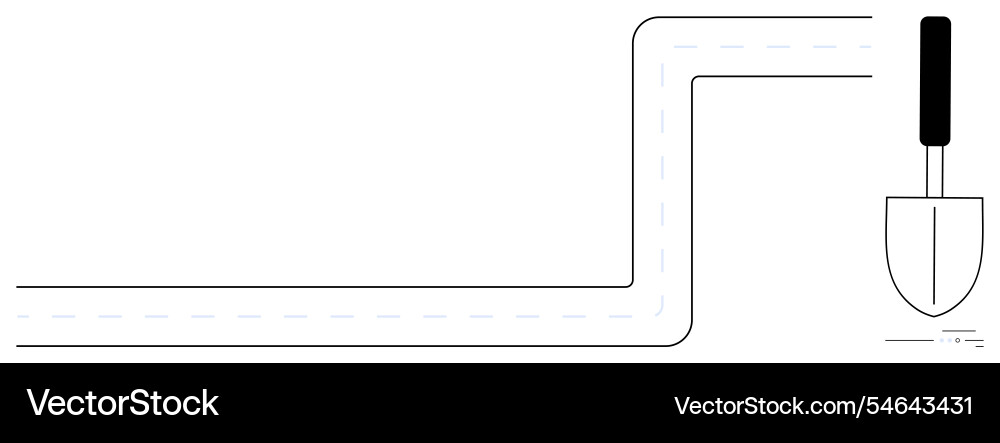 Shovel digging a path in zigzag pattern Shovel digging a path in zigzag pattern vector image