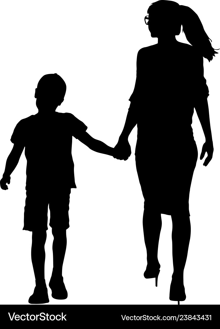 Silhouette of happy family on a white background Silhouette of happy family on a white background vector image