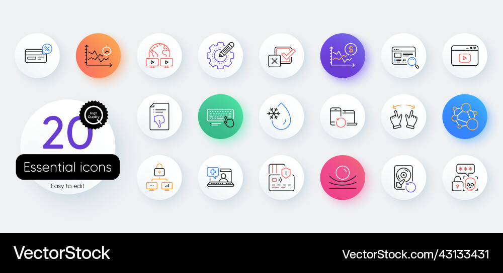 Simple set of cyber attack move gesture Simple set of cyber attack move gesture vector image
