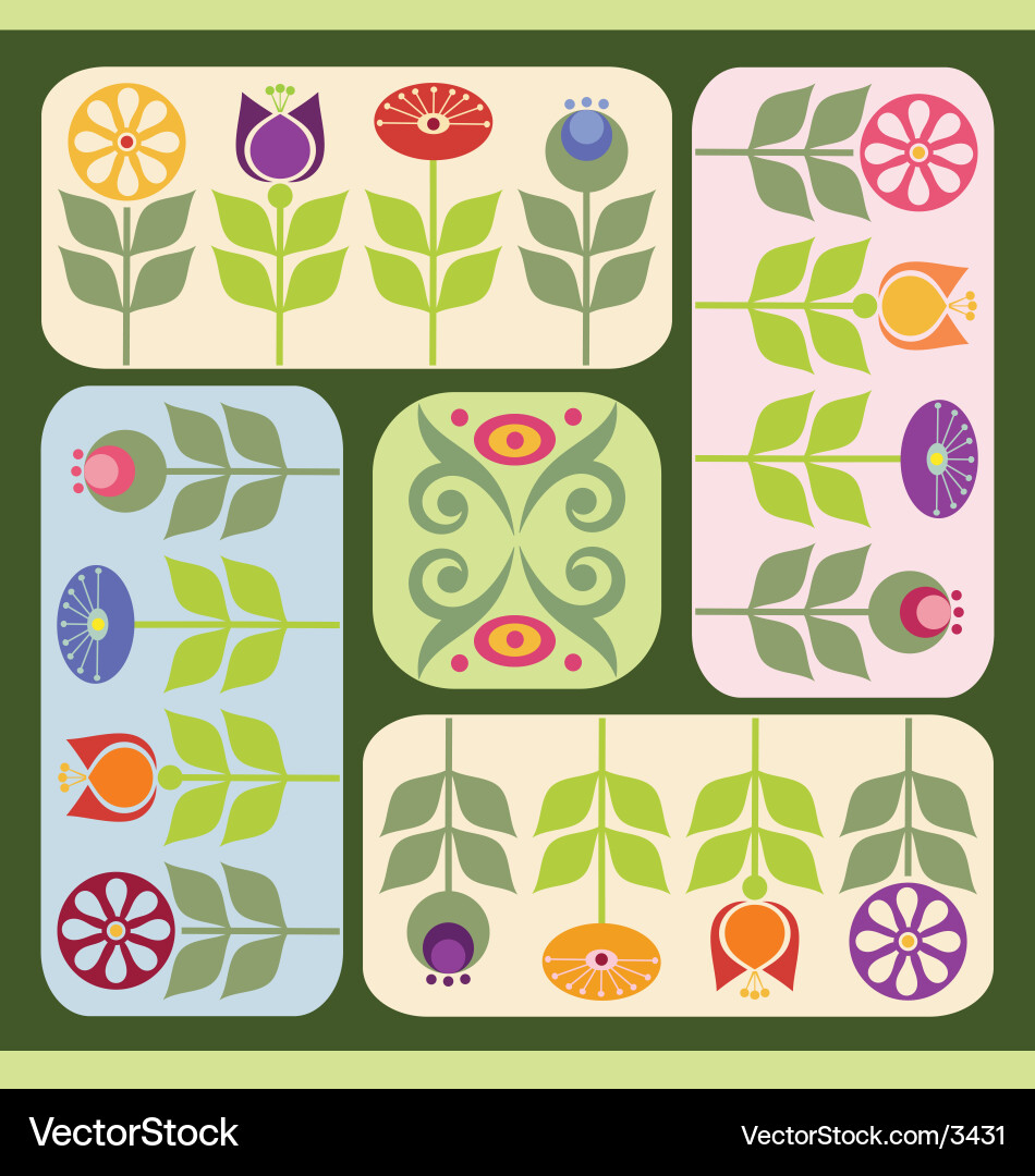 Spring Bloom Tile vector image