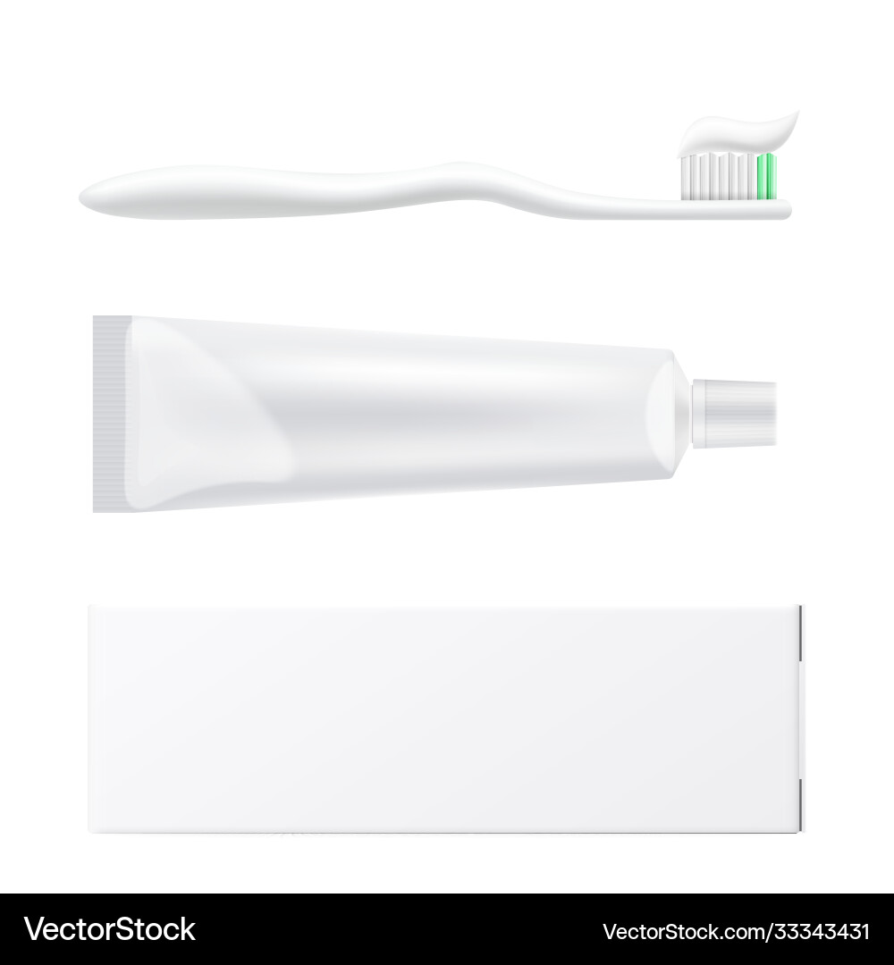 Template for toothpaste package design realistic vector image