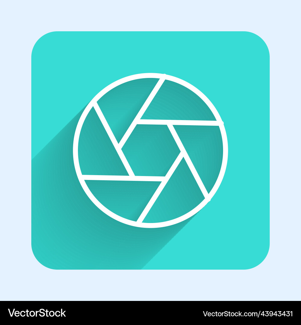 White line camera shutter icon isolated with long White line camera shutter icon isolated with long Vector Image