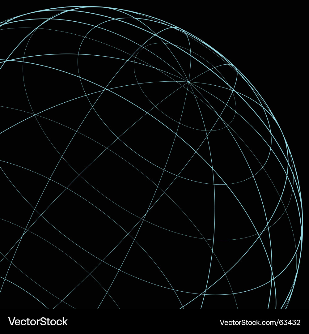 3D Wireframe Globe Vector Image