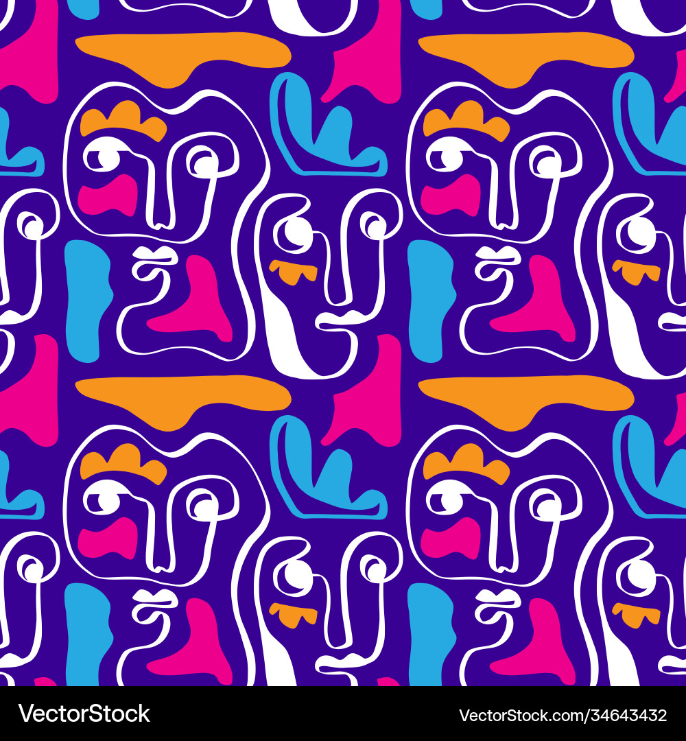Abstract Faces Pattern Vector Image