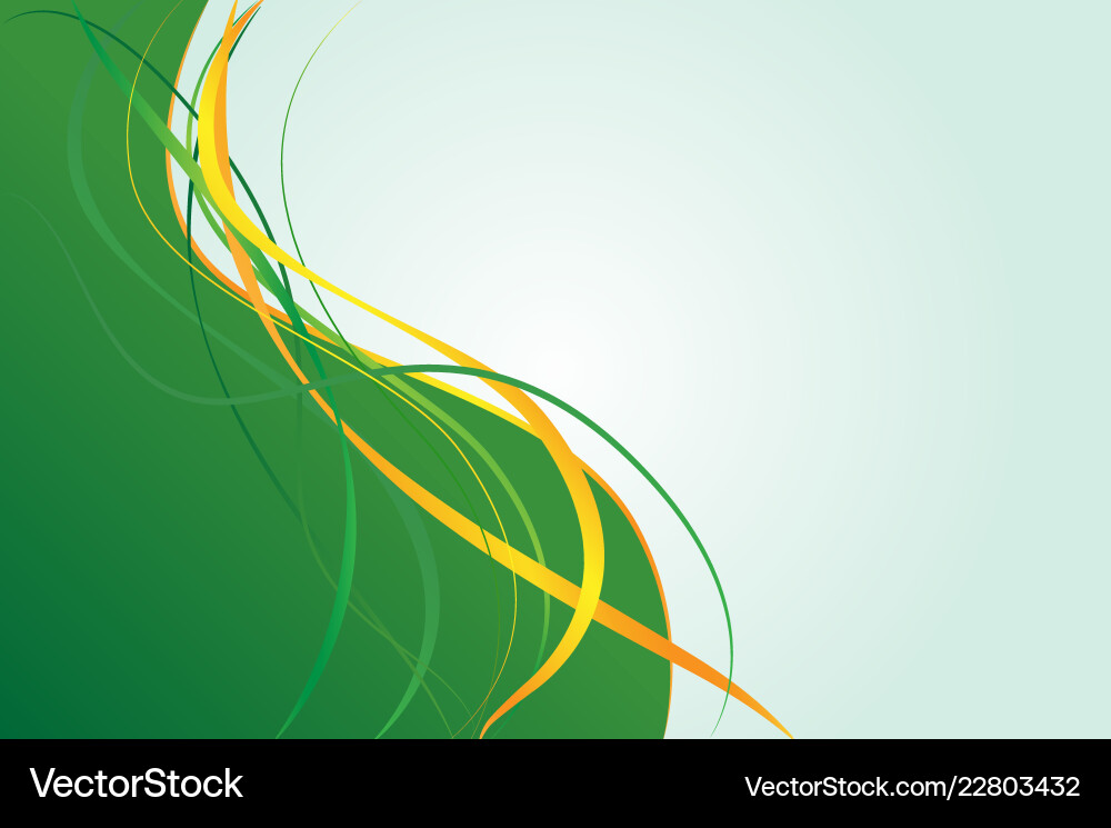 Abstract Green Background with Lines Vector Image