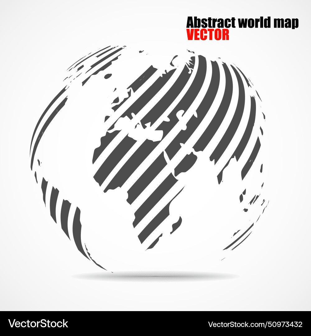 Abstract world map in shape globe of gray radial Abstract world map in shape globe of gray radial Vector Image
