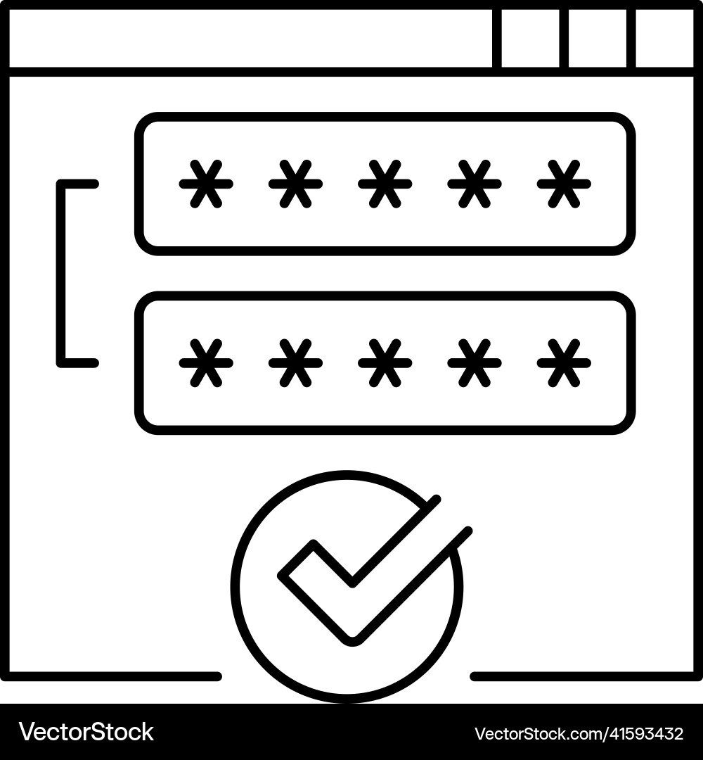 Access password accepted line icon Access password accepted line icon vector image