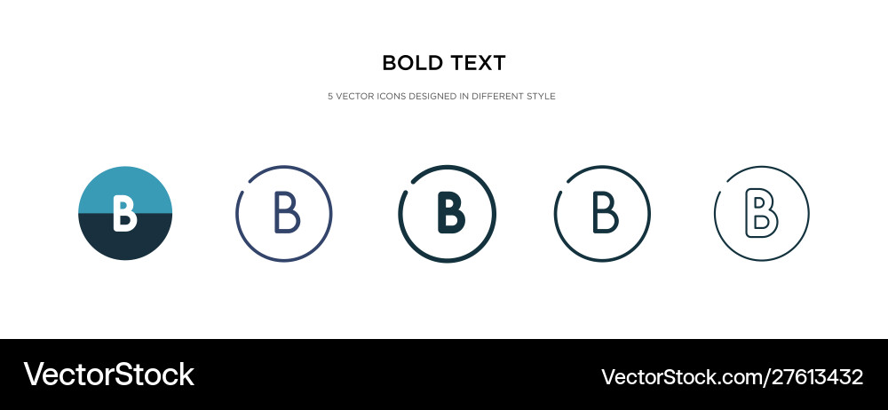 Bold text icon in different style two colored vector image