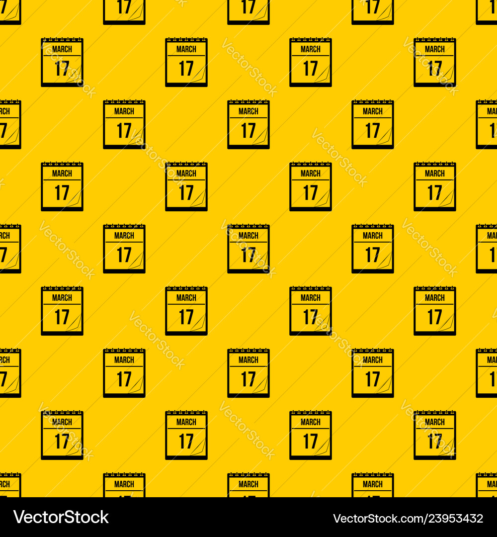 Calendar with date of march 17 pattern Calendar with date of march 17 pattern vector image
