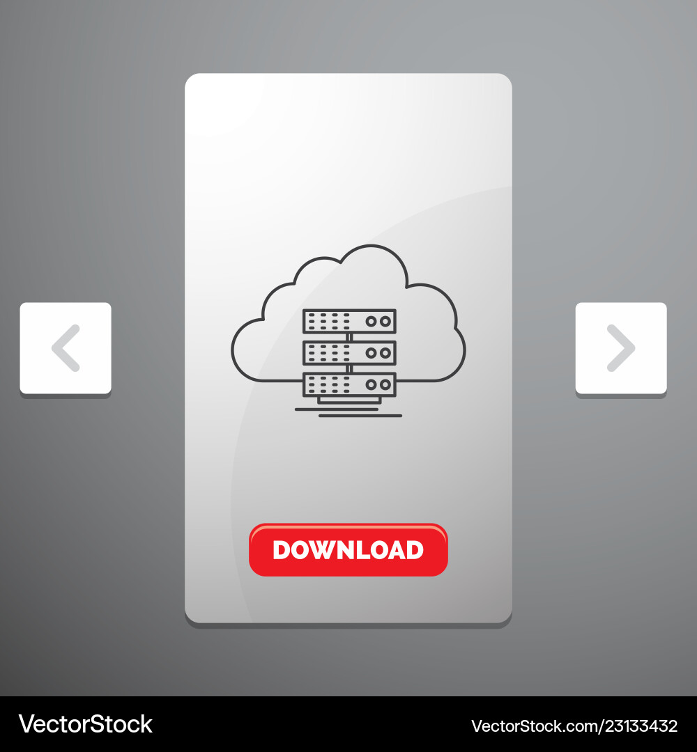 Cloud storage computing data flow line icon Cloud storage computing data flow line icon vector image