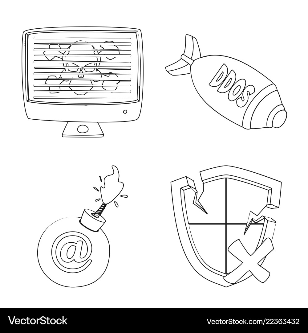 Design of virus and secure symbol set Design of virus and secure symbol set vector image