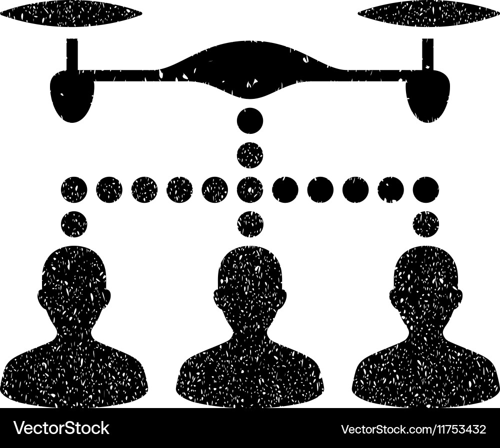 Drone clients connection grainy texture icon Vector Image