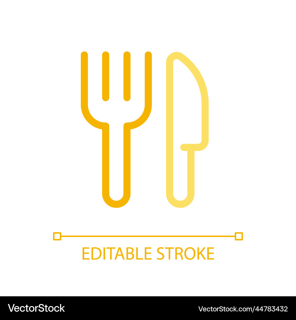 Fork and knife pixel perfect color linear ui icon Fork and knife pixel perfect color linear ui icon vector image