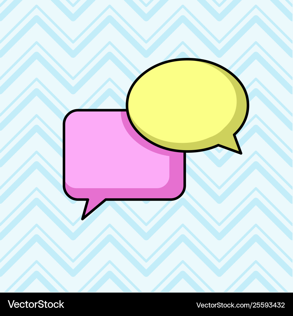 One blank oval shape speech bubble overlapping One blank oval shape speech bubble overlapping vector image