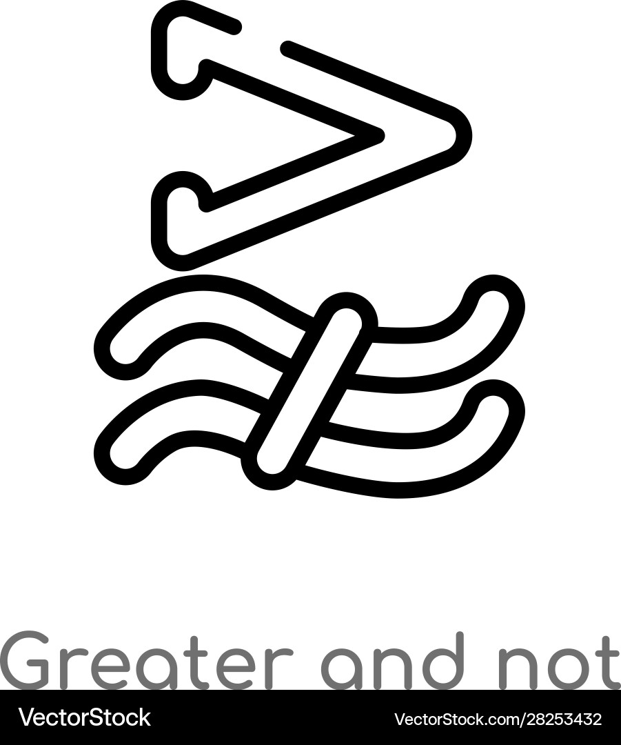 Outline greater and not approximately equal Vector Image