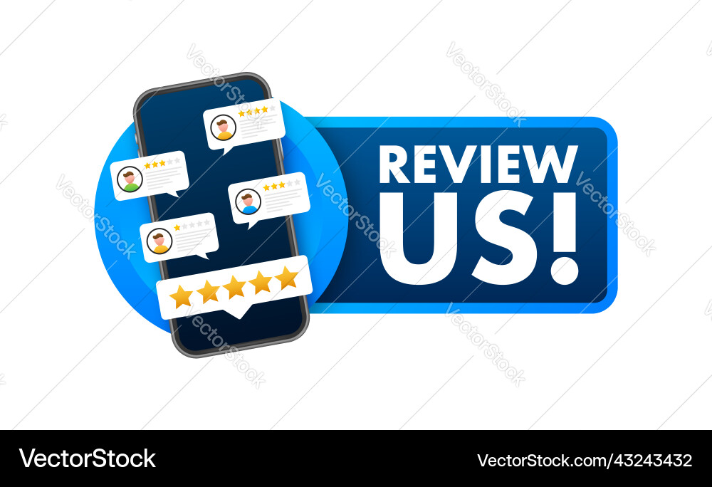 Review us user rating concept and rate Vector Image