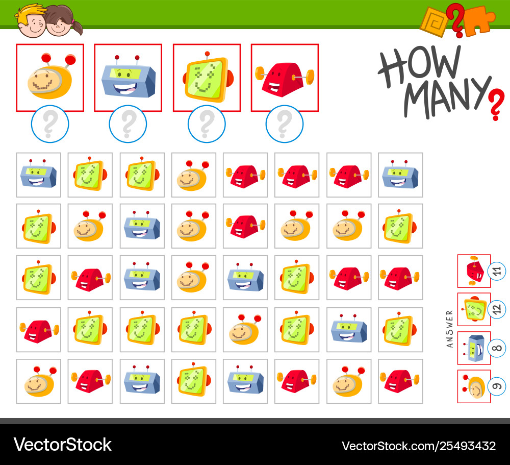 Robot Counting Game for Kids - Learn Numbers vector image