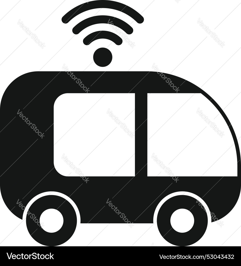 Self driving autonomous bus utilizing wifi icon Self driving autonomous bus utilizing wifi icon vector image