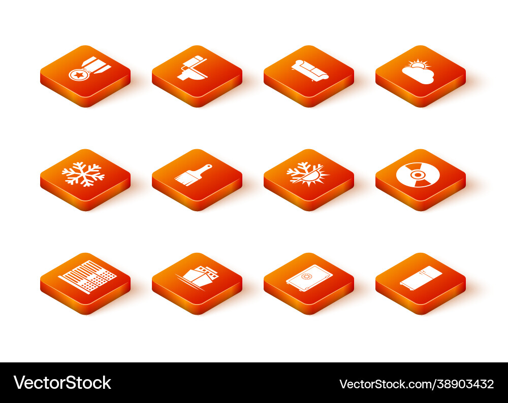Set server data web hosting ship snowflake vector image
