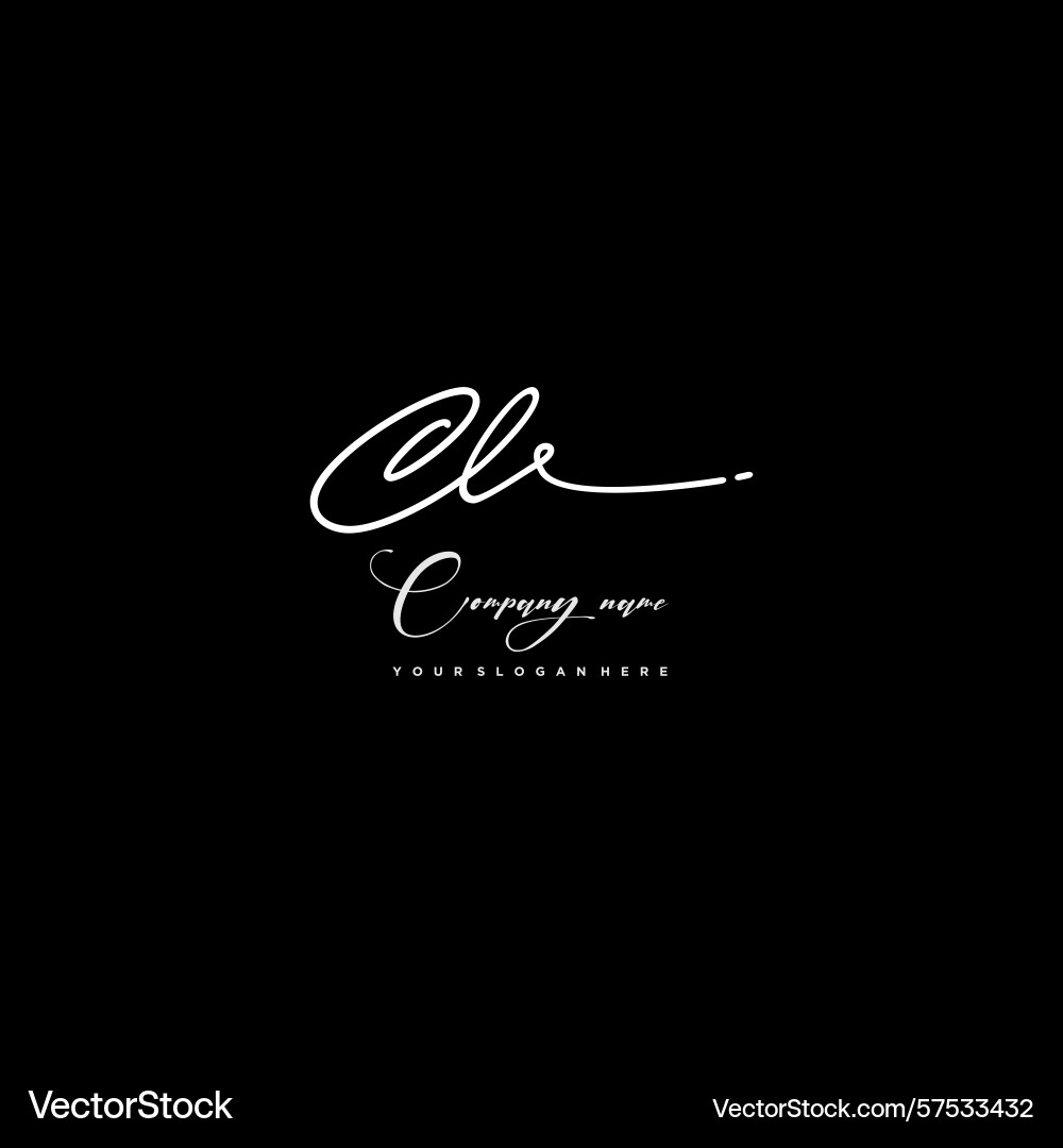 Signature style cl initial logos initials logo Vector Image