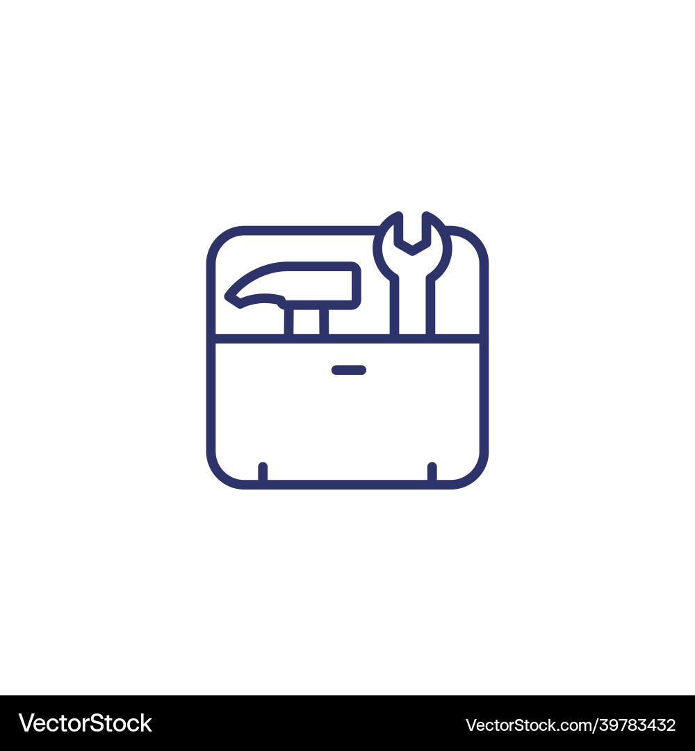 Toolbox tools line icon vector image