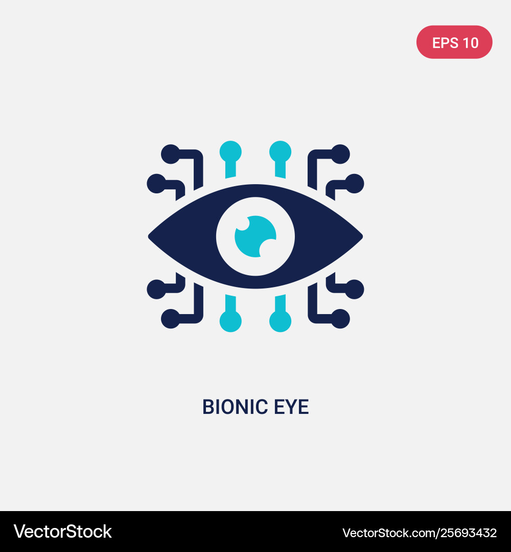 Two color bionic eye icon from artificial Two color bionic eye icon from artificial vector image