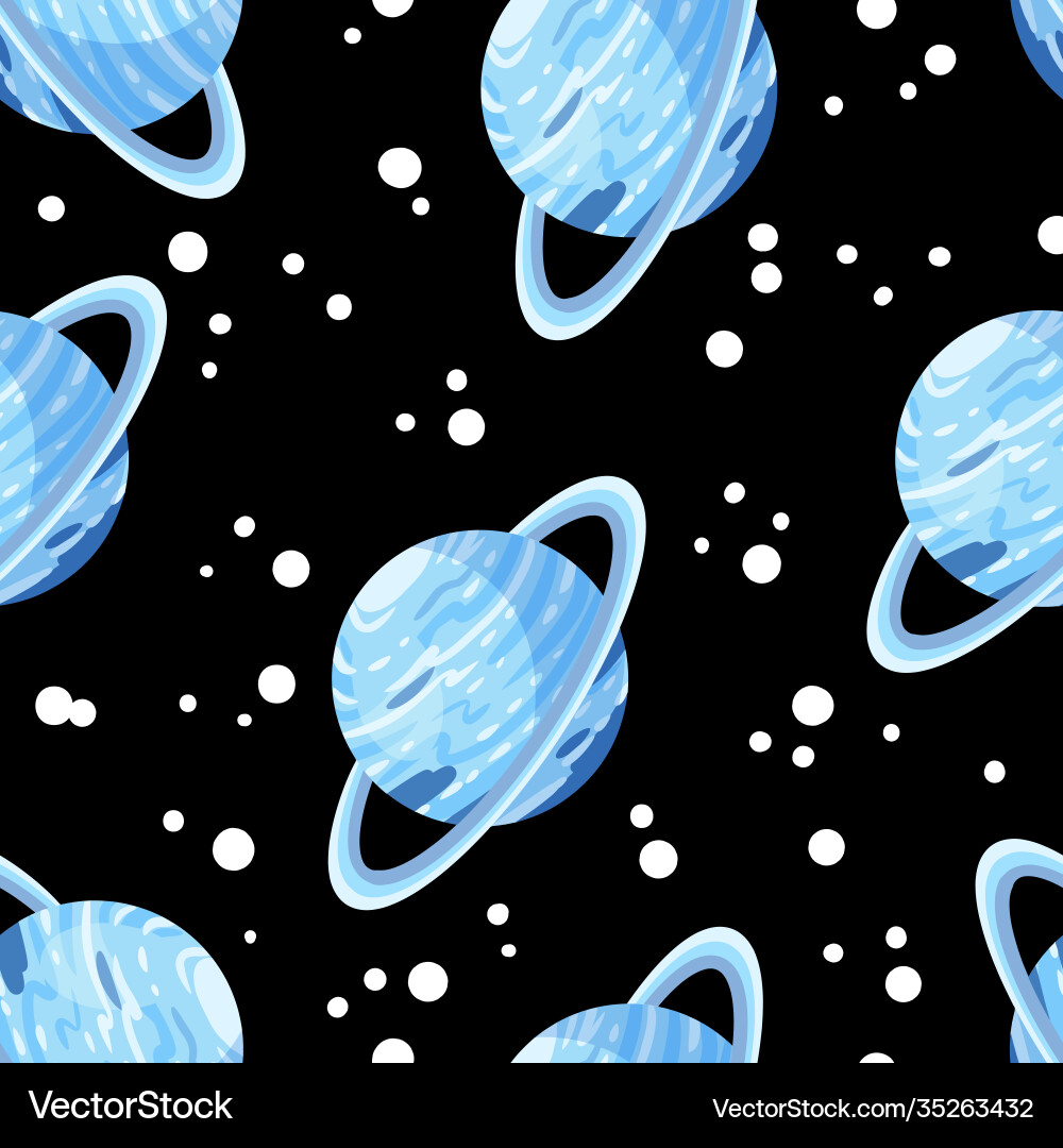 Uranus abstract seamless space pattern background Uranus abstract seamless space pattern background vector image