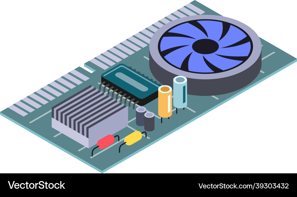 Video card icon Royalty Free Vector Image - VectorStock