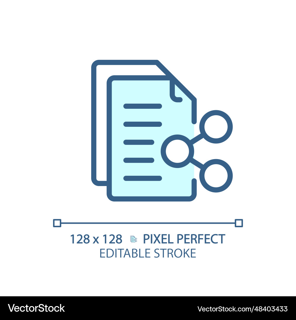 2d customizable document sharing thin linear blue Vector Image