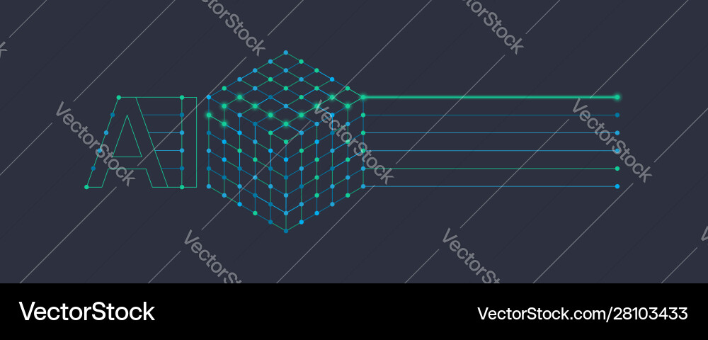 Ai machine learning deep design element Vector Image