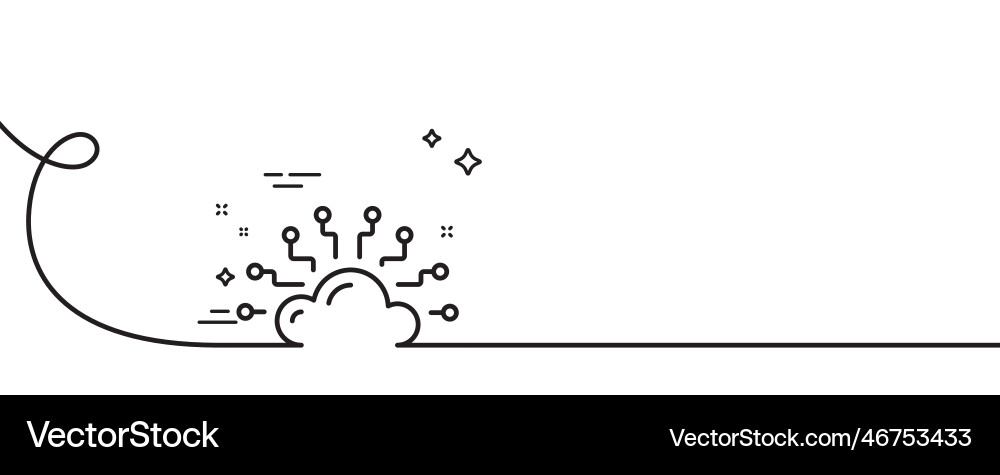Cloud computing network line icon internet data Cloud computing network line icon internet data vector image