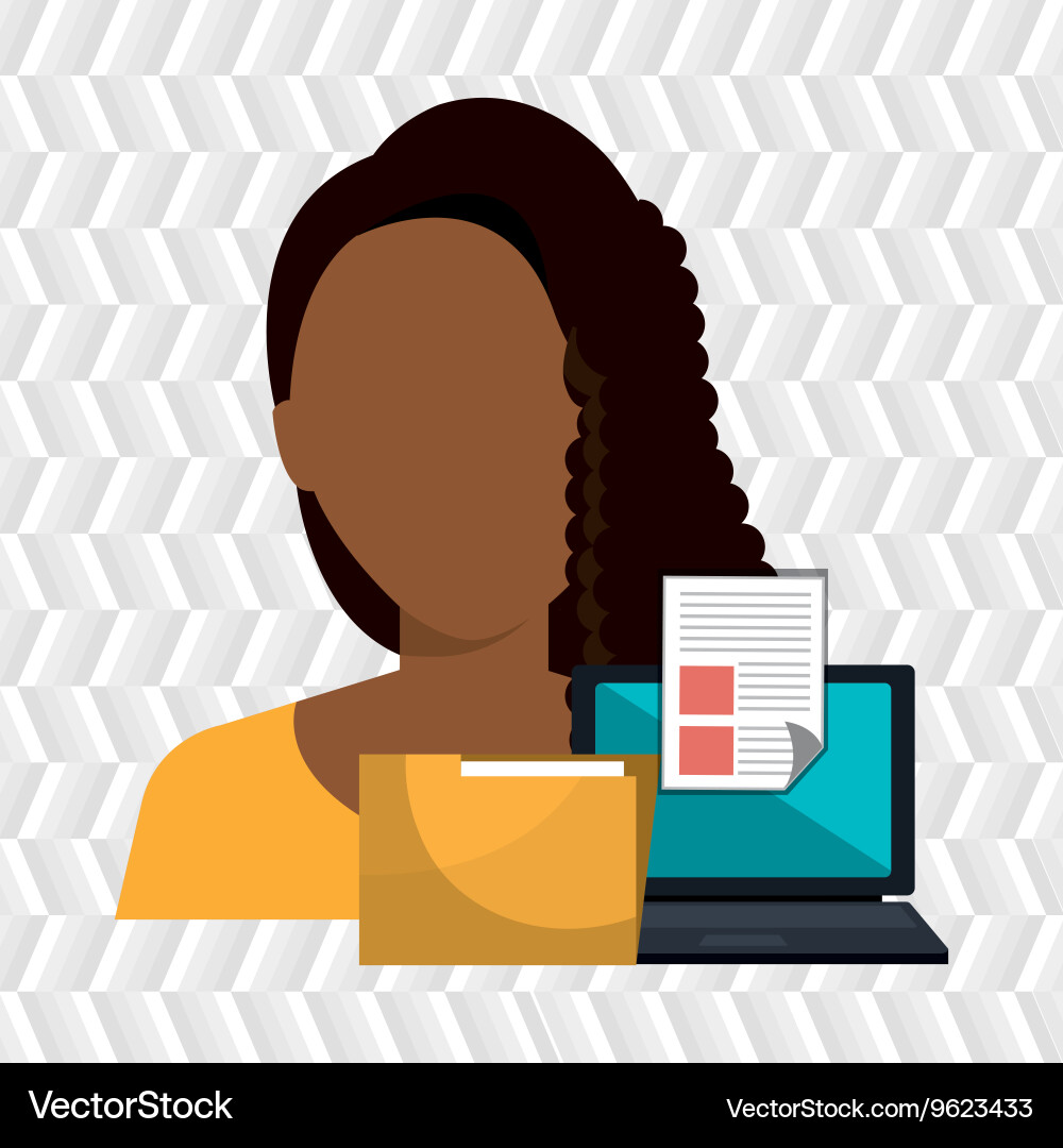 Computer user filing documents isolated icon vector image