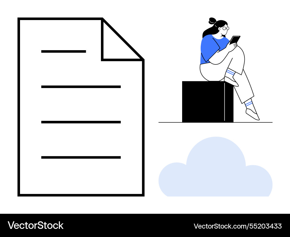 Digital document management with cloud storage Digital document management with cloud storage vector image