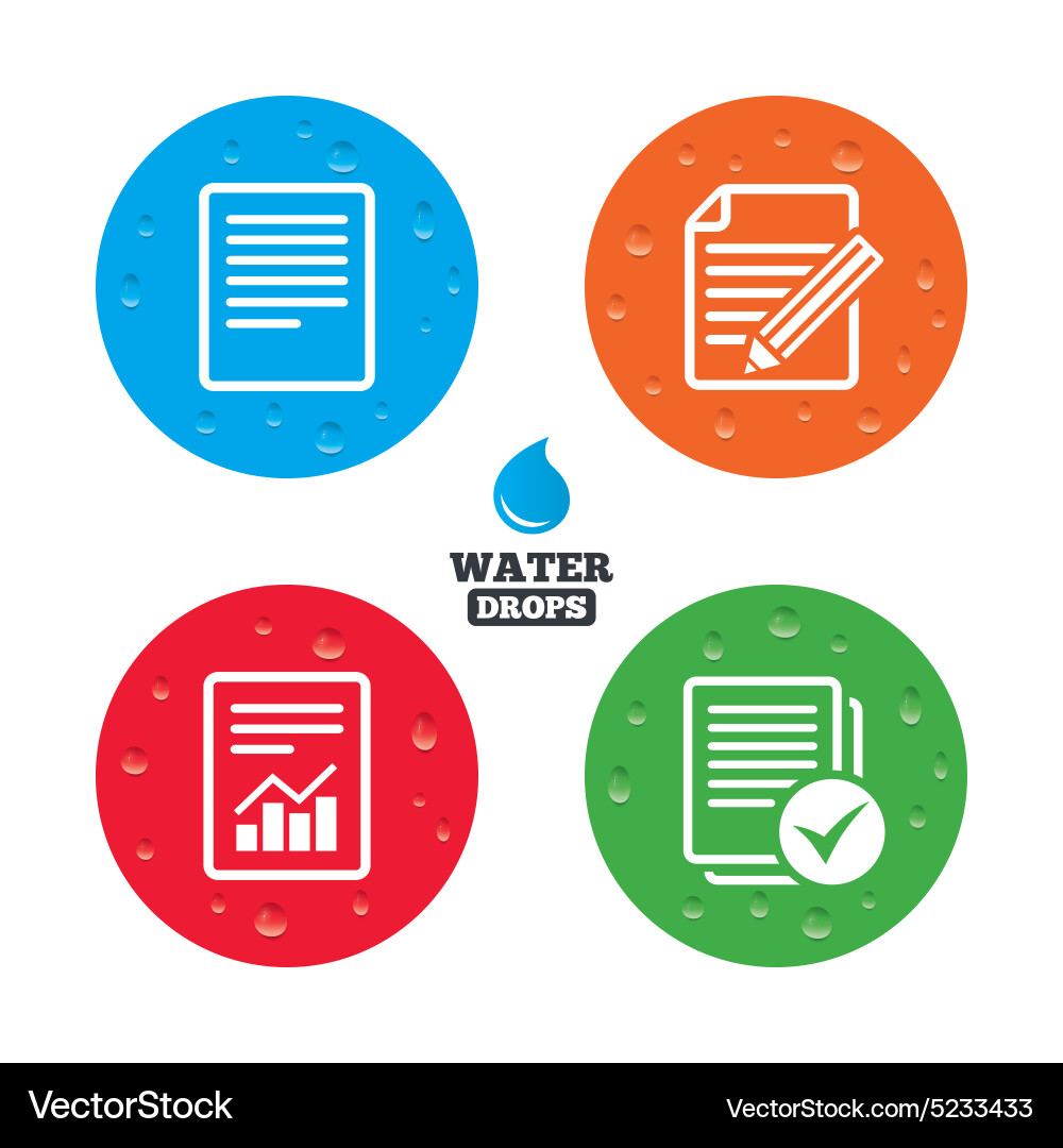 Document icons file with chart and checkbox vector image