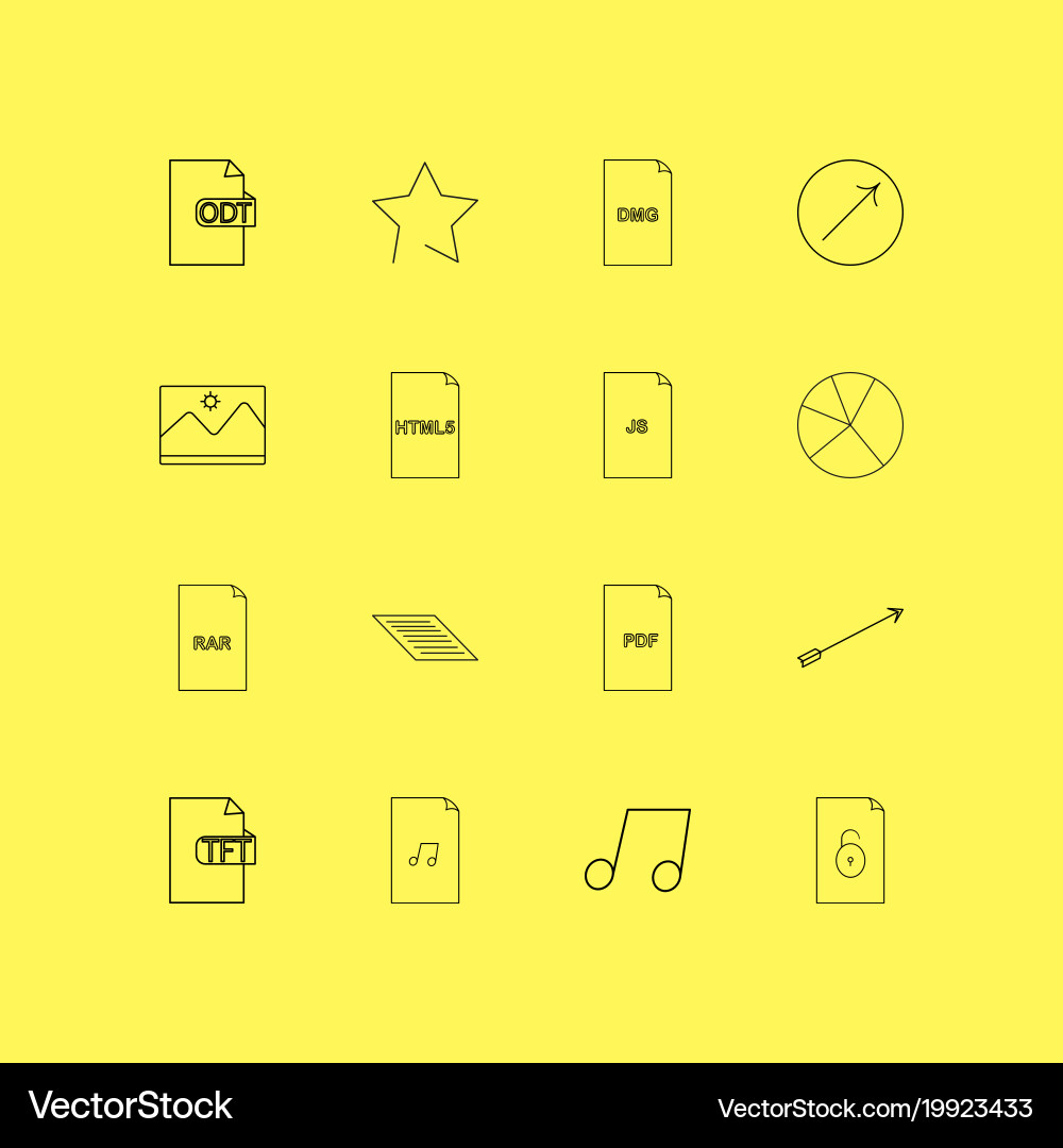Files and folders linear icon set simple outline vector image