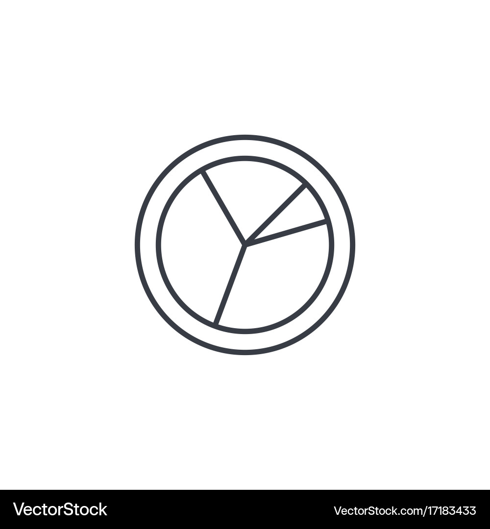 Graph chart pie diagram thin line icon linear vector image
