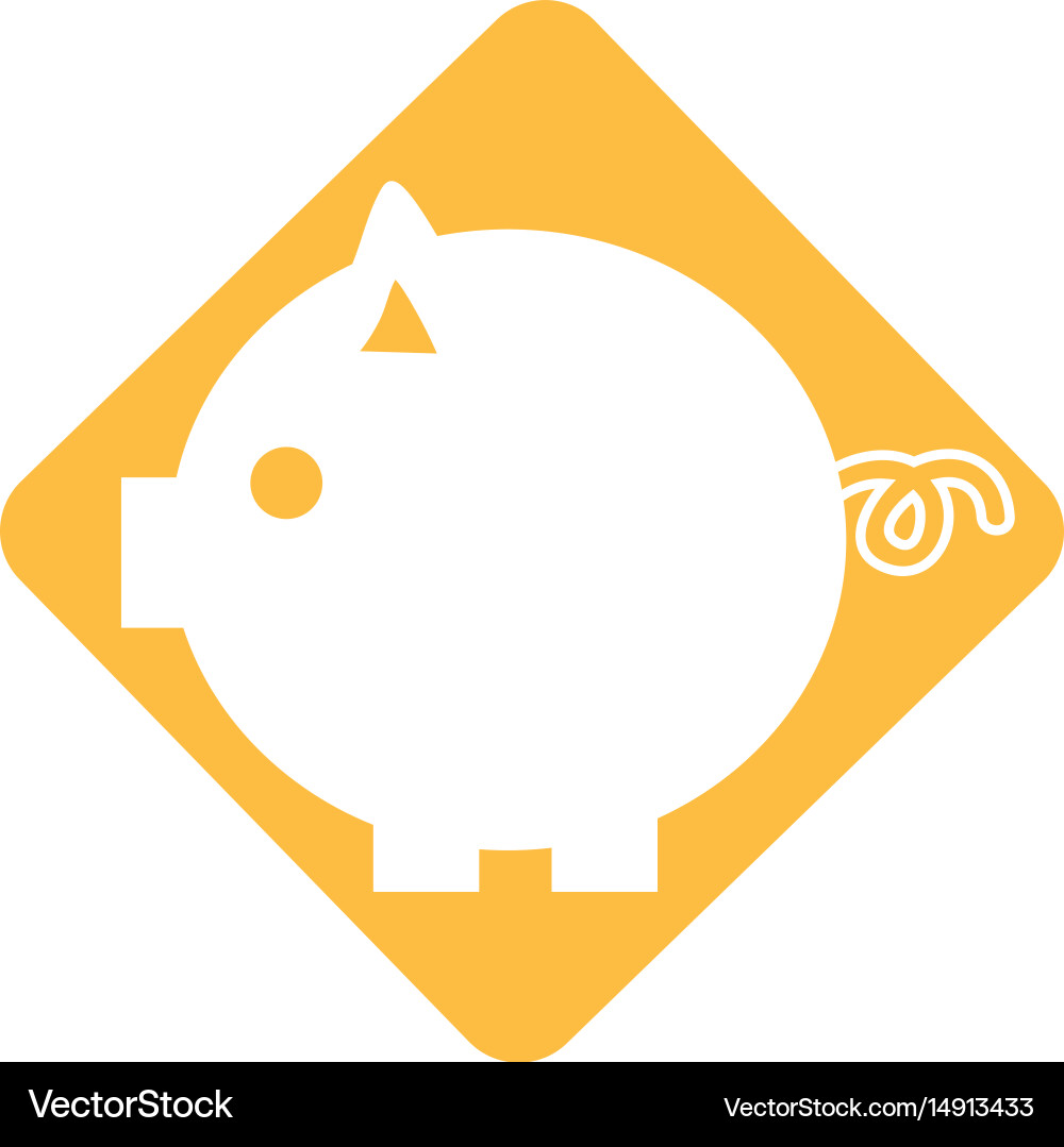 Label nice pig to save coin currency Vector Image