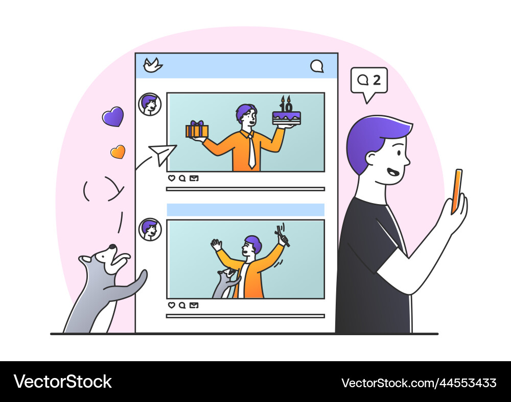 Man sending photo Man sending photo vector image