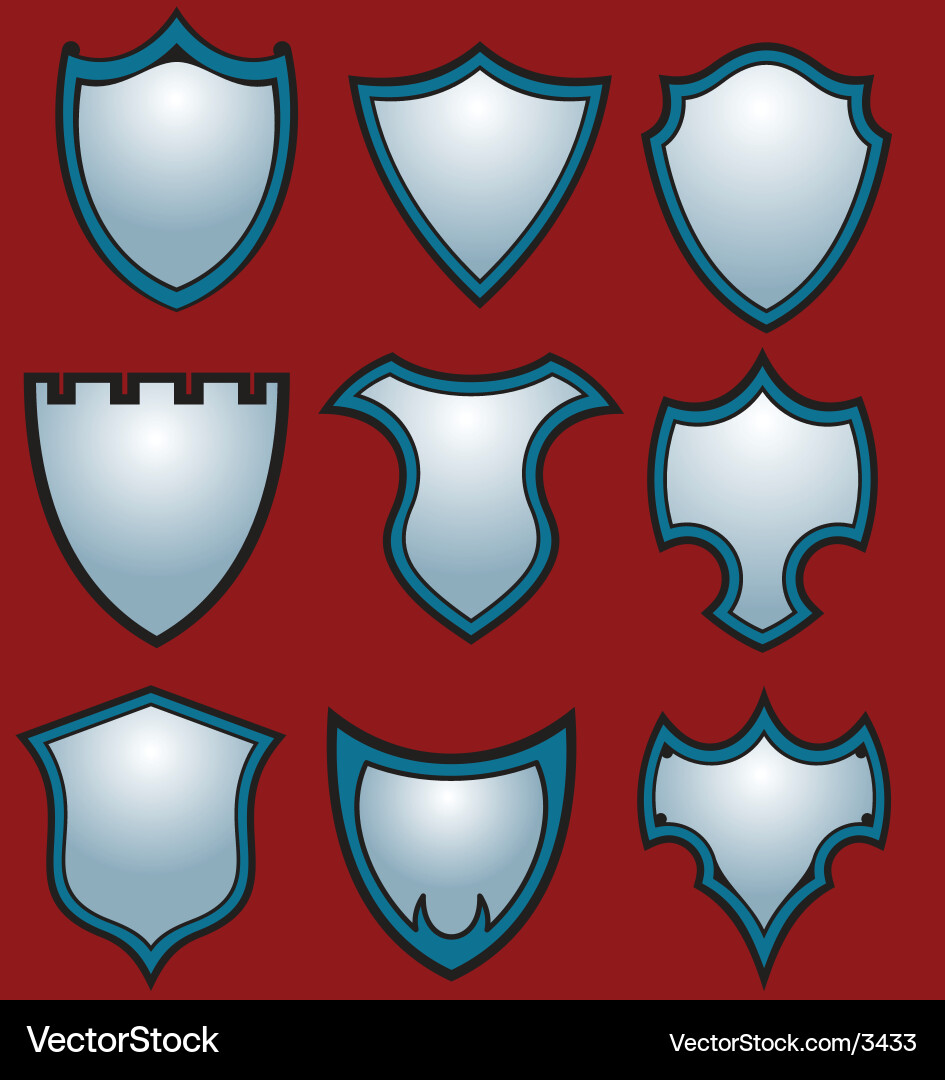 Medieval Shield Collection Vector Image