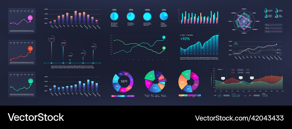 Mockup infographic elements for app dashboard ui Mockup infographic elements for app dashboard ui vector image