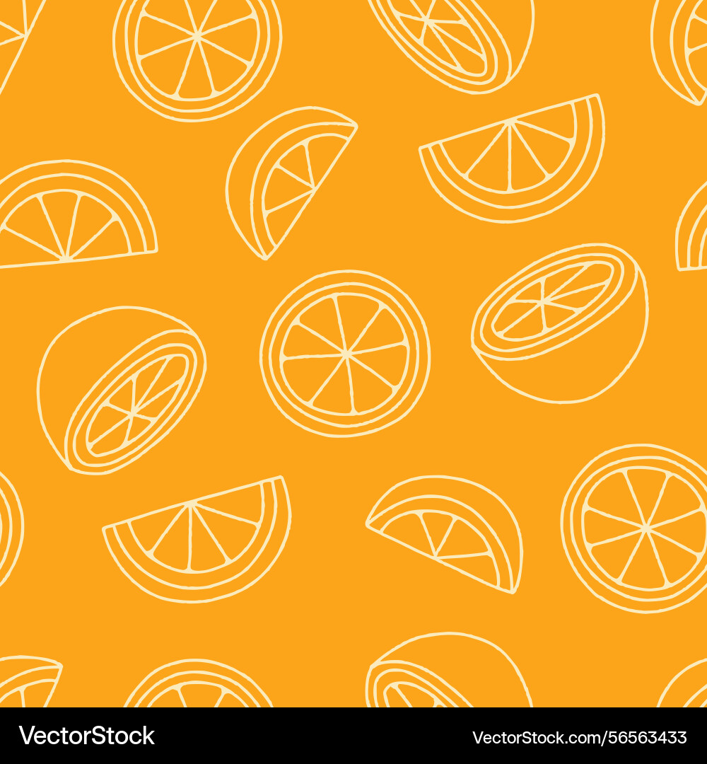 Outline orange pattern repeat seamless vector image
