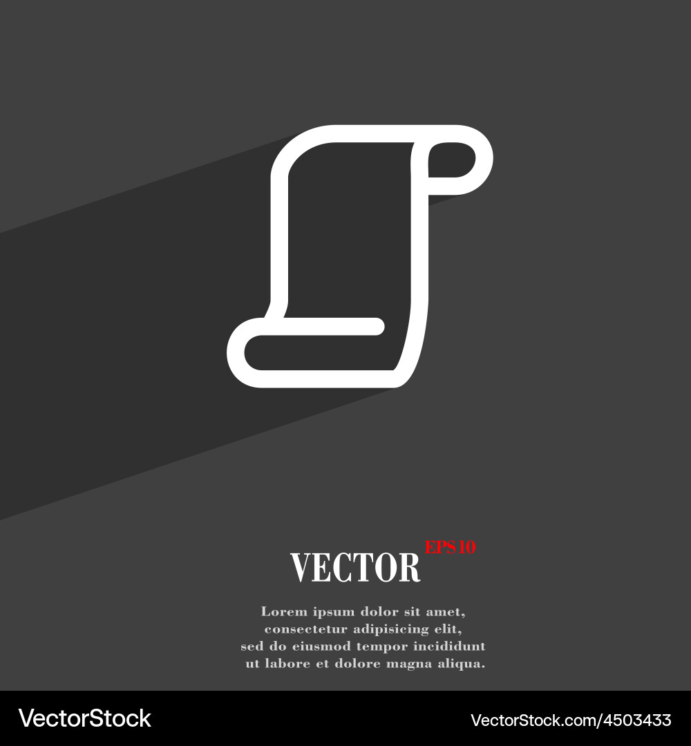 Paper scroll icon symbol flat modern web design vector image