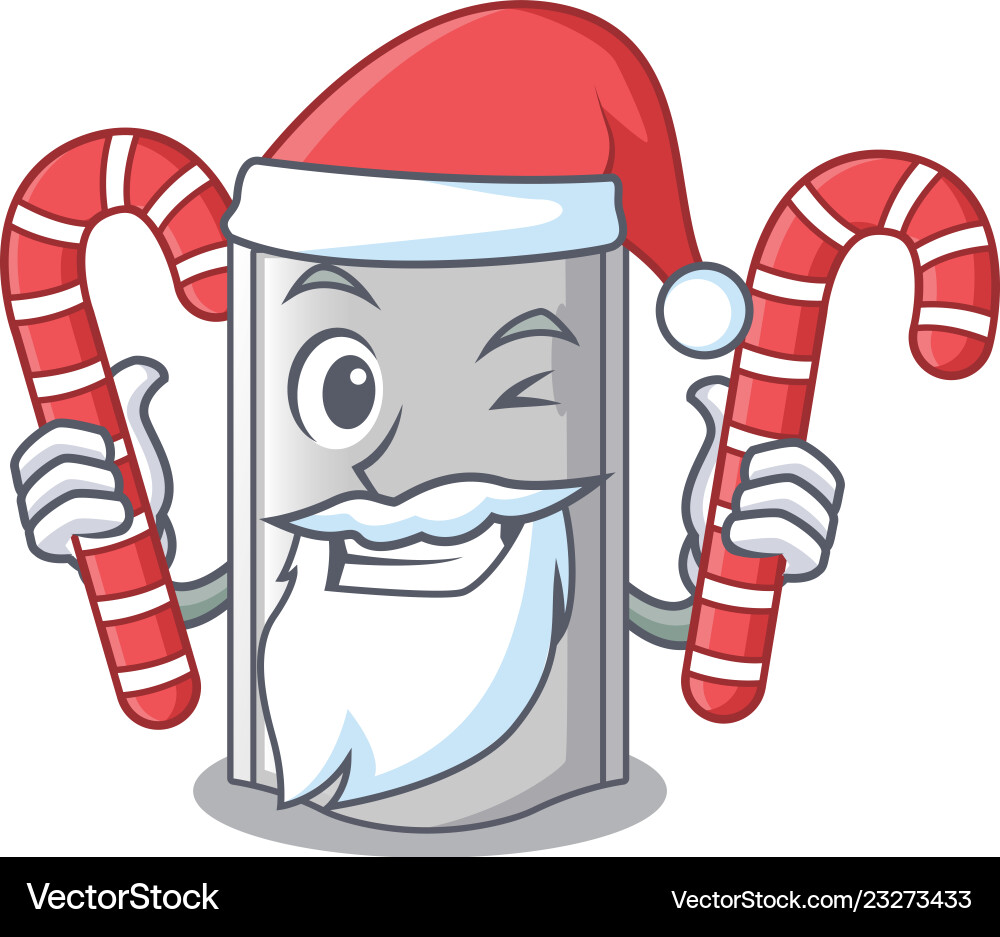 Santa mit Süßigkeiten Verpackung für Cracker Isolierung Vektorbild